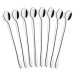 Hiware 8-PIECE 9-INCH Long Handle Iced Tea Spoon, Coffee Set 8, Silver. Fixed Price $14.51.