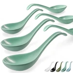 Artena 6.75 Inch Solid Asian Soup Spoon Set Of 6,ULTRA-FINE Porcelain Japanes.... Fixed Price $25.91.