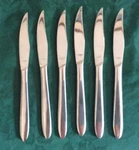 Amere Stainless Flatware AEF5 Steak Knives Lot Of 6 Euc Polished. Fixed Price $20.00.