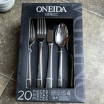 Oneida Doublet 20PC Stainless Steel Flatware Set For 4 Dishwasher Safe. Fixed Price $45.00.