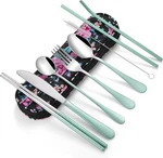 Travel Utensils,reusable Silverware Set To Go Gradient Green + Teaspoon. Fixed Price $24.84.