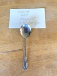 Customcraft "CUS-21" Sugar Spoon 5-9/16" Monogram "g" Floral Tip Stainless Vguc. Fixed Price $5.00.