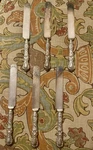 Antique 1835 Wallace Hibiscus Silverplate Dinner Knives 16 Dwt. Fixed Price $39.00.