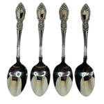 Oneida Plantation Stainless Teaspoons Set Of 4 Rose Floral Vintage Flatware 6". Fixed Price $31.92.