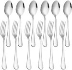 Of 12, Stainless Steel Dinner Forks And Spoons Silverware Set, Heavy-duty.... Fixed Price $14.95.