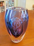 Stunning 'homeroots' Mouth Blown Amethyst Thick Heavy Panelled 6" Art Glass Vase. Fixed Price $39.99.