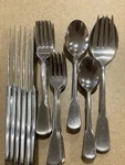 Oneida Unity Stainless Steel Flatware Set 38 Pcs, Glossy Ribbed. Fixed Price $34.00.