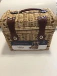 Napa Picnic Basket For Two- GLASSES-2 Napkins-cheese Knife-cutting Board-more. Fixed Price $50.00.