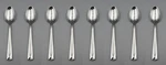 Oneida Stainless Satin Lincoln Oval Soup / Place Spoons - Set Of Eight New. Fixed Price $15.97.