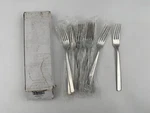 Fortessa Lucca Faceted 18/10 Stainless Steel Flatware Table Fork 8.25" Set Of 12. Fixed Price $62.29.