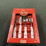Gibson Coca-cola Stainless Steel & White Plastic Flatware 16 Pieces New Box. Fixed Price $39.00.