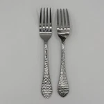 Bon Chef "reflections" Stainless Hammered (2) 7 3/4 Forks. Fixed Price $14.99.