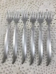 Castle Court CCS10 Satin Stainless 6 Seafood/cocktail Forks Flatware Japan. Fixed Price $15.29.