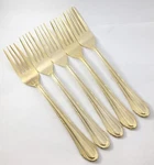 Hampton Silversmiths HSV149 Stainless Gold Electroplate 5 Dinner Forks Flatware. Fixed Price $18.69.