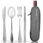 Travel Utensils With Case, Quatish Portable Silverware Set For Work, Stainless. Fixed Price $16.91.