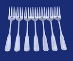 Lifetime LCU75 Stainless, Japan, Fiddle Shape - Set Of Salad Forks 6 1/2". Fixed Price $16.19.