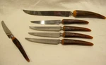 Vtg 6 Pc Stag Antler 1-CARVING 4-STK 1-BUTTER Knives Sheffield Cutlery England. Fixed Price $27.99.