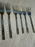 Lot Of 6 Salad Forks Custom Craft Stainless Steel Taiwan Vintage, Used. Fixed Price $15.00.