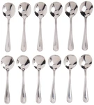 Winco 12-PIECE Dots Bouillon Spoon Set, 18-0 Stainless 18/0, Silver. Fixed Price $21.99.