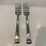 Towle Stainless Steel Flatware TWS550 Salad Forks (two) 7 1/8 Diamond X Look. Fixed Price $16.19.