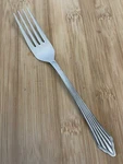 Farberware FRW2 Satin Stainless Ridges Beaded Pointed Tip Dinner Fork 7.25". Fixed Price $9.99.