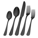 Matte Black Silverware Set, Satin Finish 20-PIECE Stainless Steel Flatware Se.... Fixed Price $33.82.
