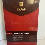 Royal Craft Wood Bamboo Cheese Board & 4PC Cutlery Set - Large 16.5" X 11" New. Fixed Price $29.99.