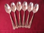 6 Mikasa French Countryside Oval Soup Spoons Stainless Steel Flatware 7/8". Fixed Price $25.87.