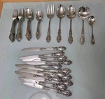 Oneida Wordsworth 64 Piece Silverware Set FOR12 Elegant Stainless Steel Flatware. Fixed Price $180.00.