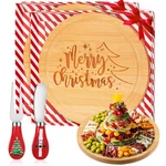 2 Set Christmas Cheese Board And Knife Wooden Small Charcuterie Mini Holiday. Fixed Price $25.60.