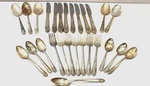Crown Radiance Flatware Lot Of 27 Silverplate Silverware Forks Knives Spoons. Fixed Price $45.00.