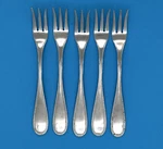 Set Of Orleans ORL48 Glossy Stainless Flatware Cocktail Seafood Forks 5-1/2". Fixed Price $19.99.