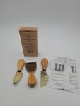 Avon Set Of 3 Golden Cheese Knives With Bamboo Handle 5" X 2". Fixed Price $6.97.