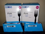 Lot 4 Boxes Dixie Grab Go Wrapped Cutlery Forks Black New 90 Ea Box, Picnics. Fixed Price $29.99.