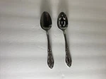 Michael Lloyd Stainless Steel Pierced Set Of 2 Table Serving Spoon. Fixed Price $29.95.