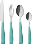 Annova Silverware Set Stainless Steel Cutlery Color Handle Large, Turquoise. Fixed Price $27.24.