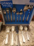 Gibson Stainless 45 Piece Flatware Set Canberra Pattern Service For 8 Brand New. Fixed Price $25.00.
