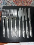 8 Pc Silco INS25 Stainless 4 Dinner Forks Knives Usa International. Fixed Price $22.00.