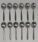 Oneida Delco Midland Set Of 12 Round Bowl Soup Spoons 5 7/8". Fixed Price $19.99.