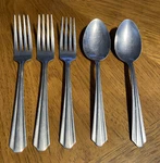 7 Lot Solid Stainless Steel Co Serving Spoons, Dinner Forks Flatware. Fixed Price $12.98.