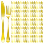 Isohit 100 Pcs Stainless Steel Gold Silverware Set Bulk Flatware Service. Fixed Price $103.09.