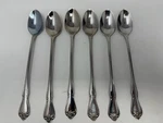 Oneida Arbor Rose Ice Tea Spoons 7.5" Stainless Flatware Set Lot Of 6. Fixed Price $18.99.