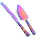 Fullyware Rainbow Cake Cutting Set, Stainless Steel Knife And Server,. Fixed Price $17.50.