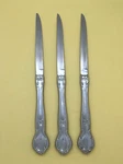 Set Of 3 Carvel Hall CHV16 Glossy Stainless Solid Scroll Handle Steak Knives Usa. Fixed Price $29.99.