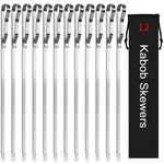12PC Kabob 17" Stainless Steel Long Bbq Barbecue Skewers,flat Metal Stic. Fixed Price $20.40.