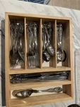 Oneida Renoir Stainless Steel Flatware Set Silver Glossy Fork Spoon Knife. Fixed Price $89.00.
