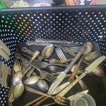 Antique Us Silver-plated Flatware Mixed Lot Forks, Knives, Spoons Silverplate. Fixed Price $60.00.