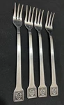 Oxford Hall OXH39 Square Tip Seafood Cocktail Forks 6 1/4 Art Deco 3TINE. Fixed Price $18.00.