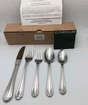 Gorham Larkwood 5 Piece Place Set Stainless Flatware Indonesia New Old Stock Vtg. Fixed Price $72.99.