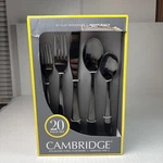 Cambridge Flatware Byram Black Mirror 5 Piece Service Set Of Four New. Fixed Price $22.25.